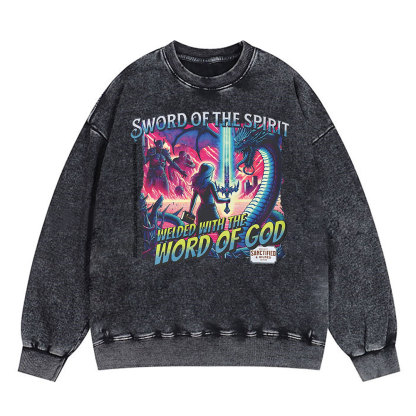 Sword Of The Spirit Christian Washed Sweatshirt