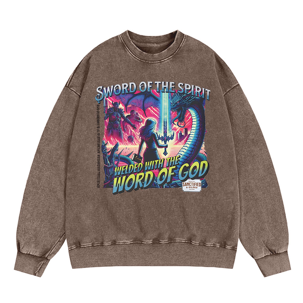 Sword Of The Spirit Christian Washed Sweatshirt
