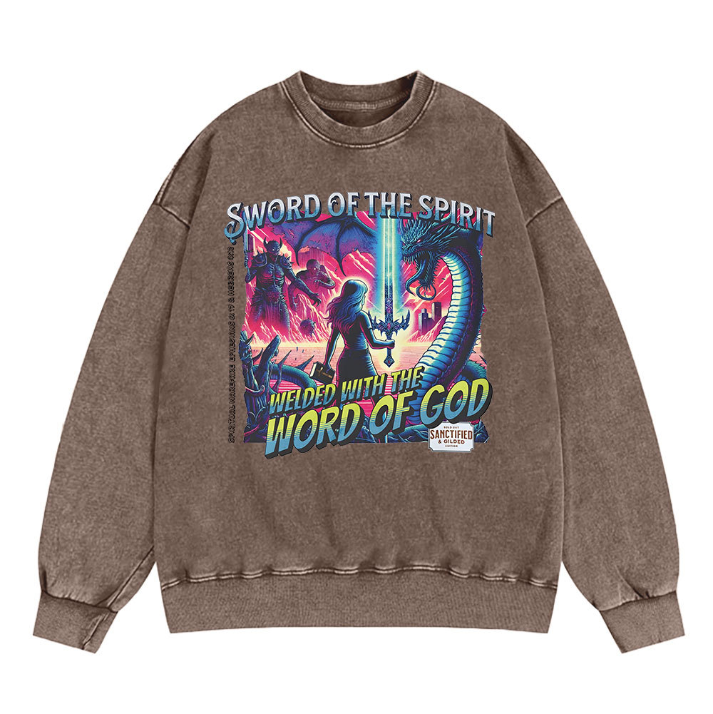 Sword Of The Spirit Christian Washed Sweatshirt