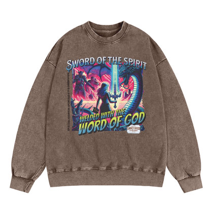 Sword Of The Spirit Christian Washed Sweatshirt