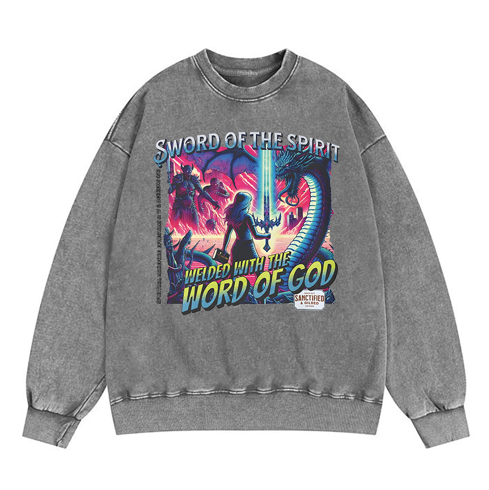 Sword Of The Spirit Christian Washed Sweatshirt