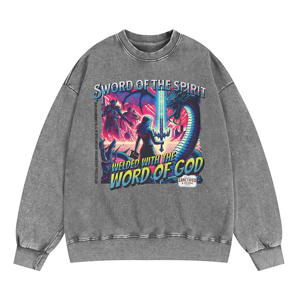 Sword Of The Spirit Christian Washed Sweatshirt