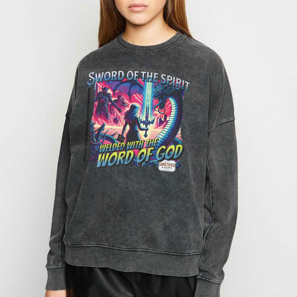 Sword Of The Spirit Christian Washed Sweatshirt
