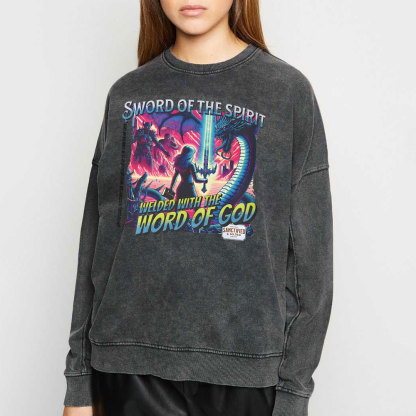 Sword Of The Spirit Christian Washed Sweatshirt