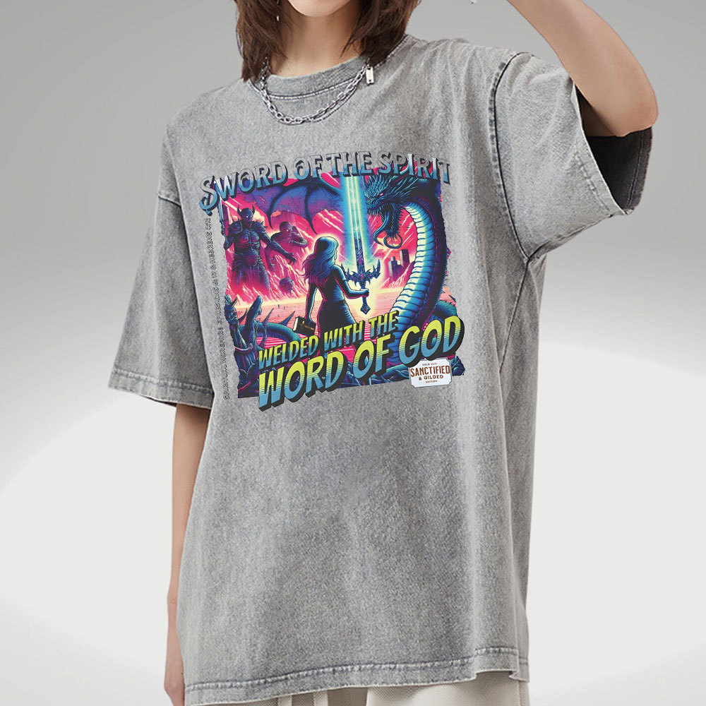 Sword Of The Spirit Christian Washed T-Shirt