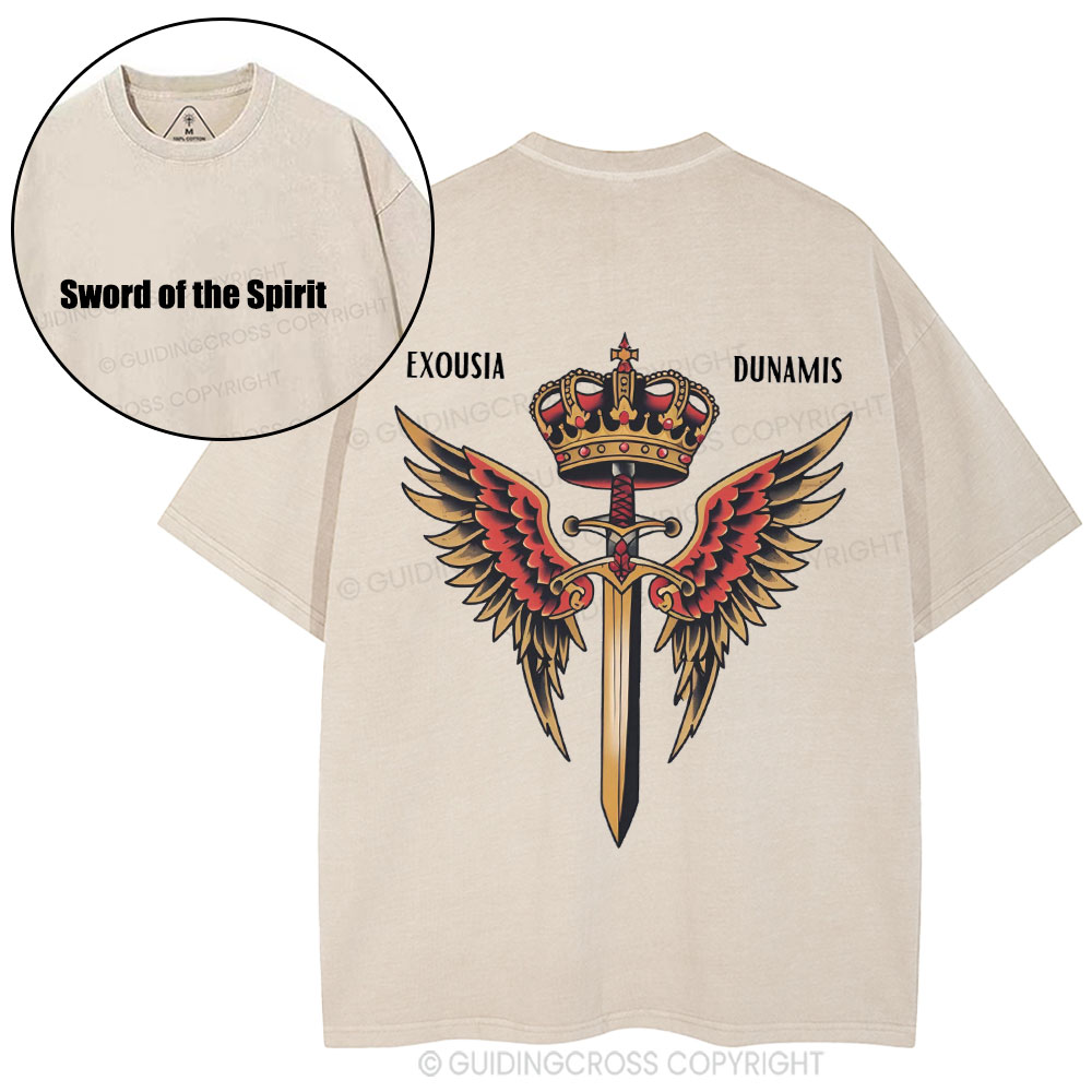Sword Of The Spirit Christian Washed T-Shirt