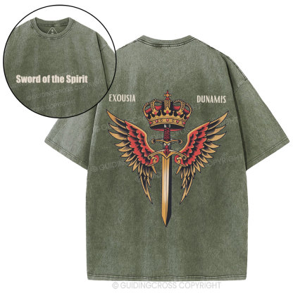 Sword Of The Spirit Christian Washed T-Shirt