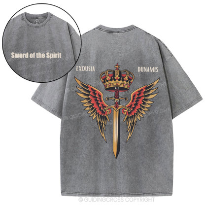 Sword Of The Spirit Christian Washed T-Shirt