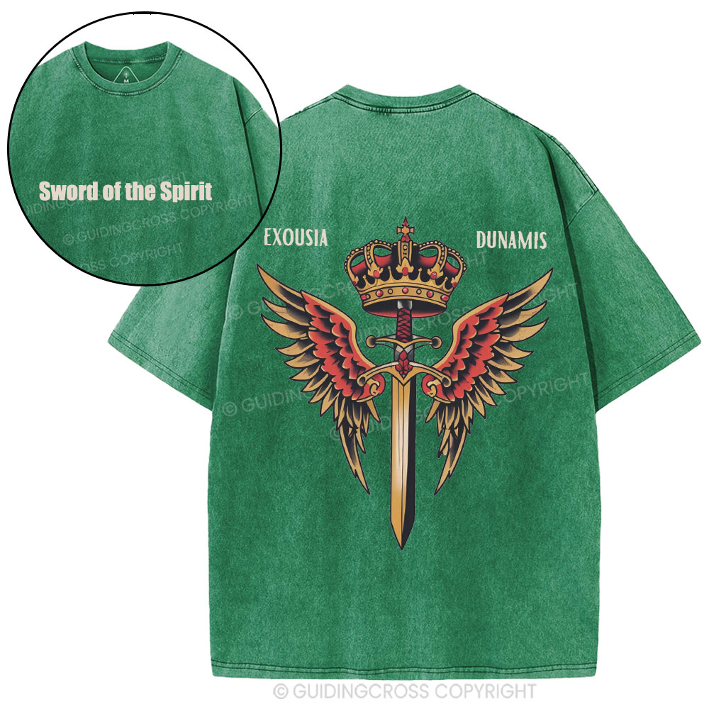 Sword Of The Spirit Christian Washed T-Shirt