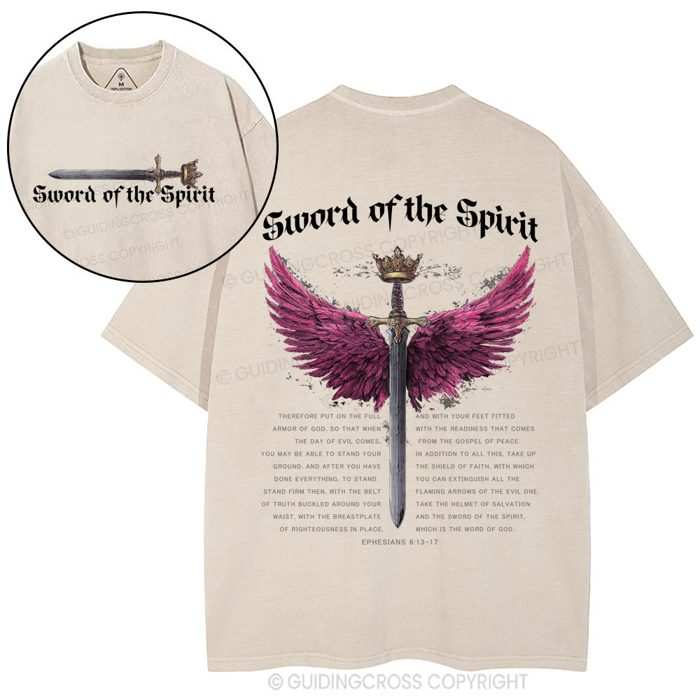 Sword Of The Spirit Christian Washed T-Shirt