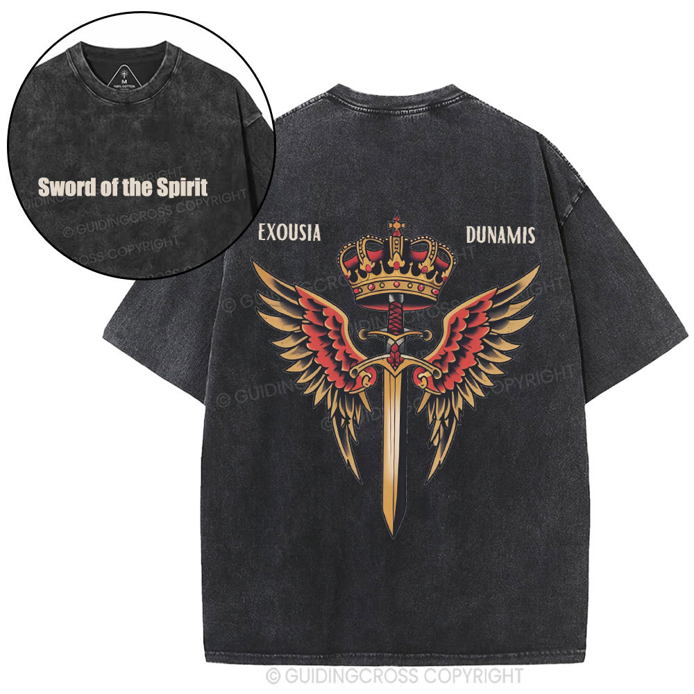 Sword Of The Spirit Christian Washed T-Shirt