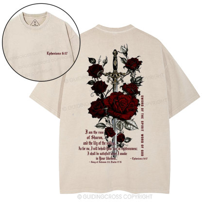 Sword Of The Spirit Word Of God Christian Washed T-Shirt