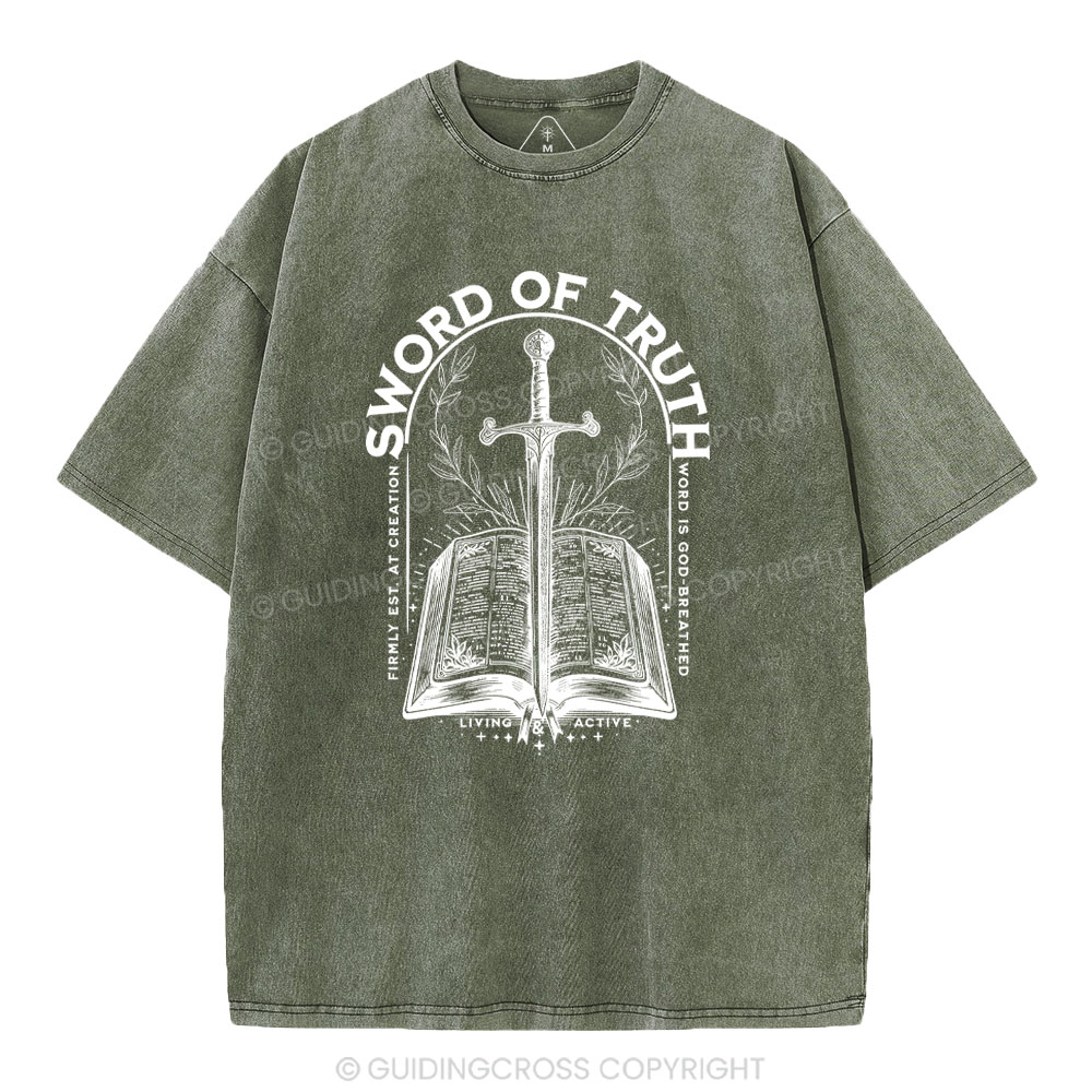 Sword Of Truth Christian Washed T-Shirt