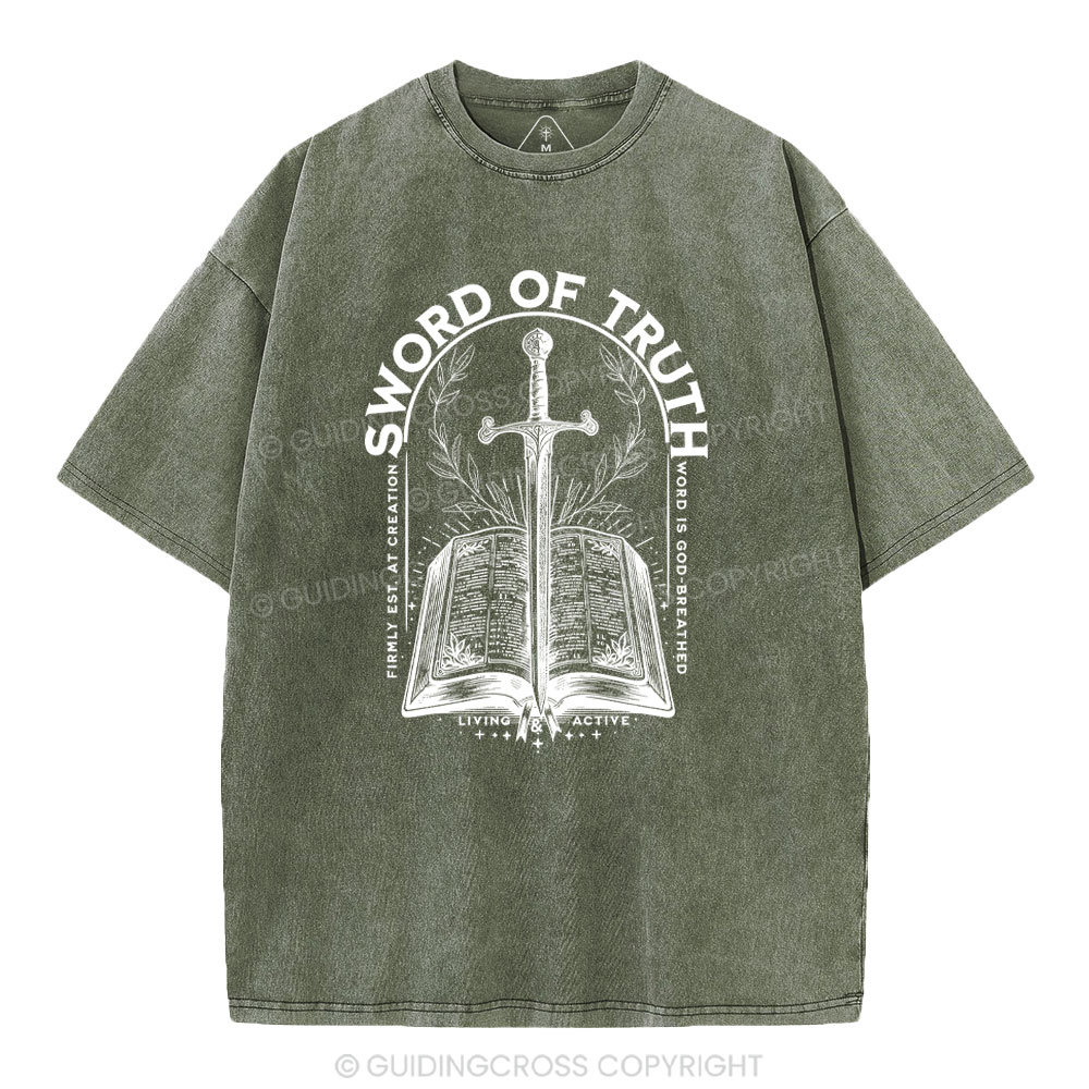 Sword Of Truth Christian Washed T-Shirt