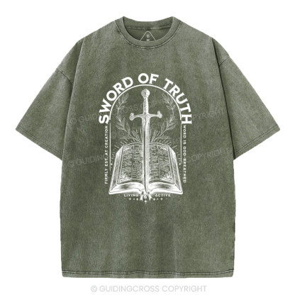 Sword Of Truth Christian Washed T-Shirt