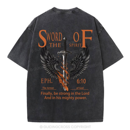 Sword of the Spirit Christian Washed T-Shirt