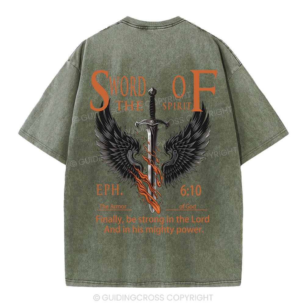 Sword of the Spirit Christian Washed T-Shirt