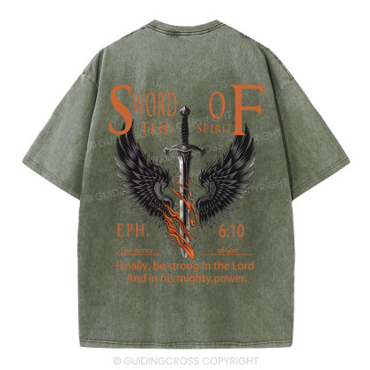 Sword of the Spirit Christian Washed T-Shirt