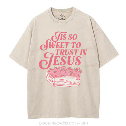 TIS To Sweet To Trust In Jesus Christian Washed T-Shirt