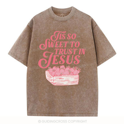 TIS To Sweet To Trust In Jesus Christian Washed T-Shirt