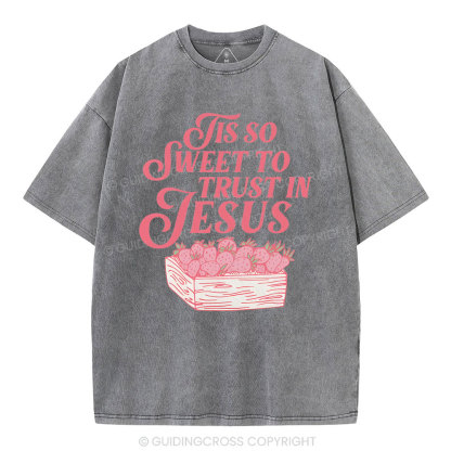 TIS To Sweet To Trust In Jesus Christian Washed T-Shirt
