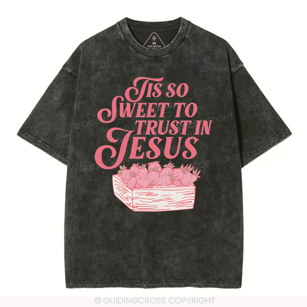 TIS To Sweet To Trust In Jesus Christian Washed T-Shirt