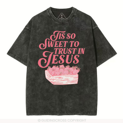TIS To Sweet To Trust In Jesus Christian Washed T-Shirt