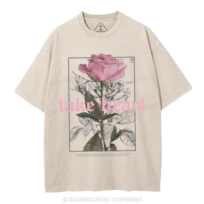 Take Heart Christian Washed T-Shirt