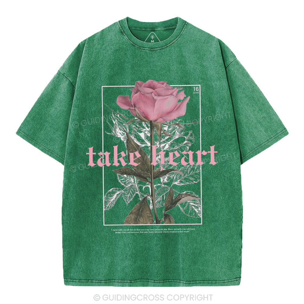 Take Heart Christian Washed T-Shirt