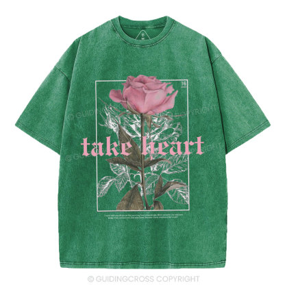 Take Heart Christian Washed T-Shirt