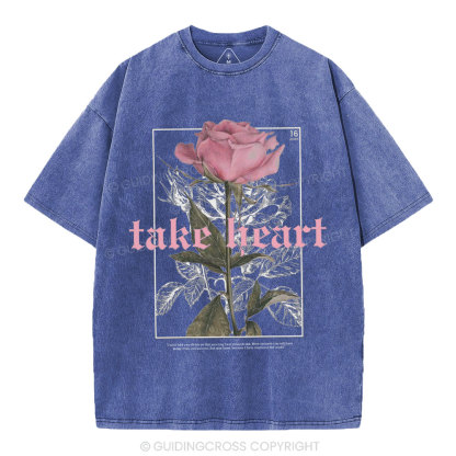 Take Heart Christian Washed T-Shirt