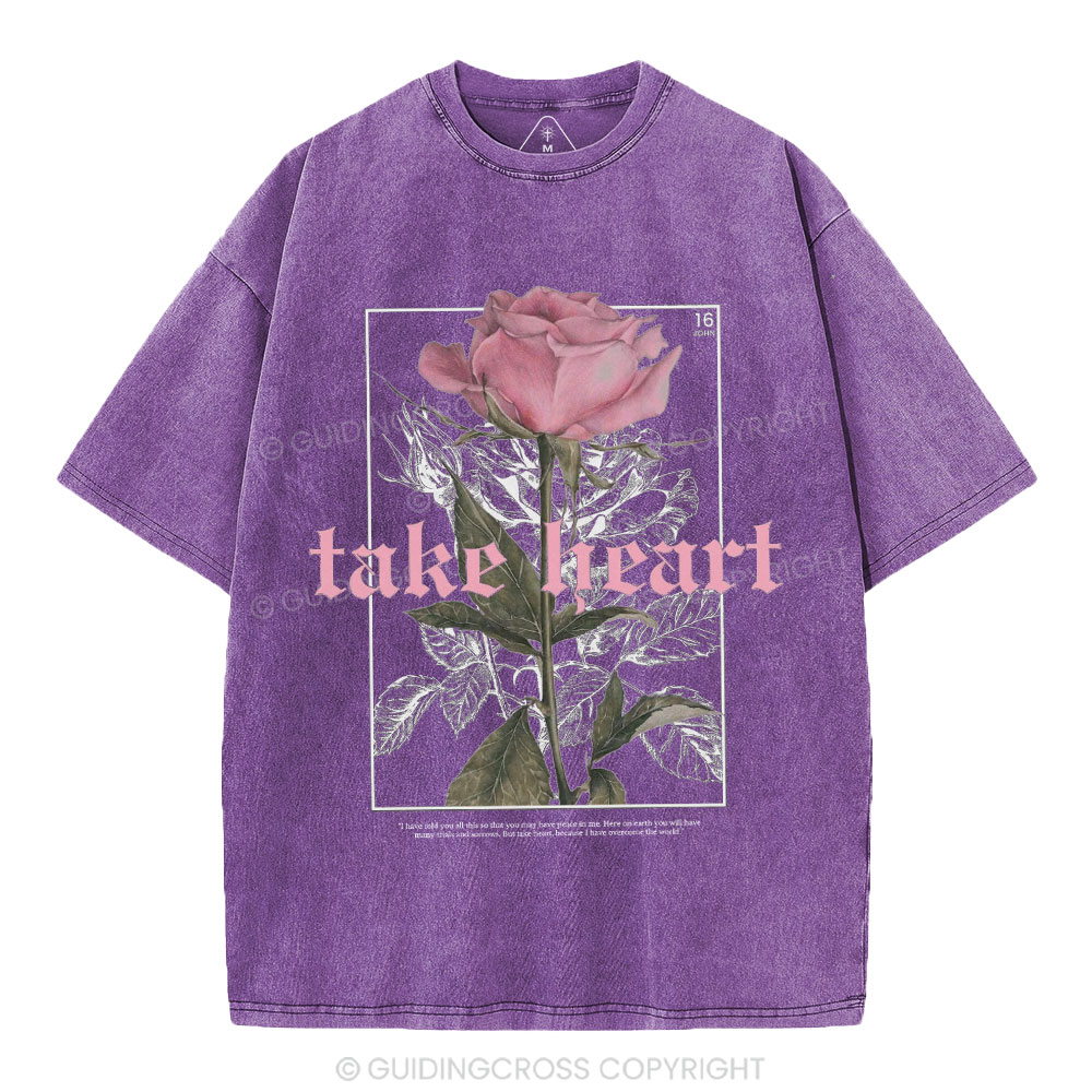 Take Heart Christian Washed T-Shirt
