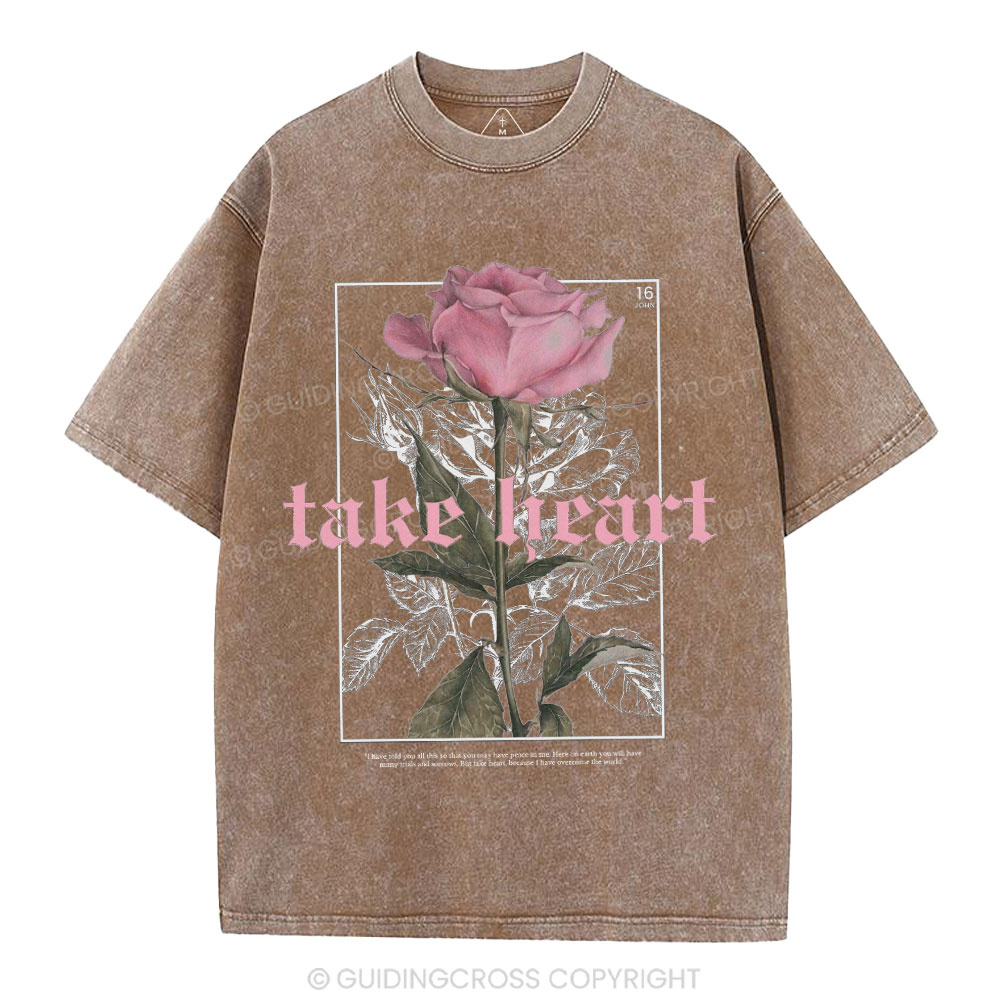 Take Heart Christian Washed T-Shirt