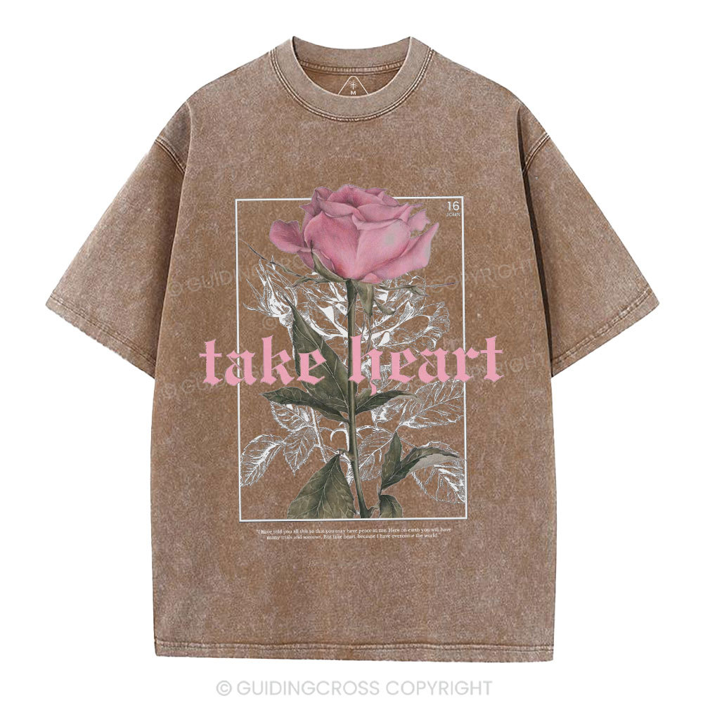 Take Heart Christian Washed T-Shirt