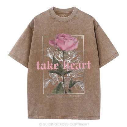 Take Heart Christian Washed T-Shirt