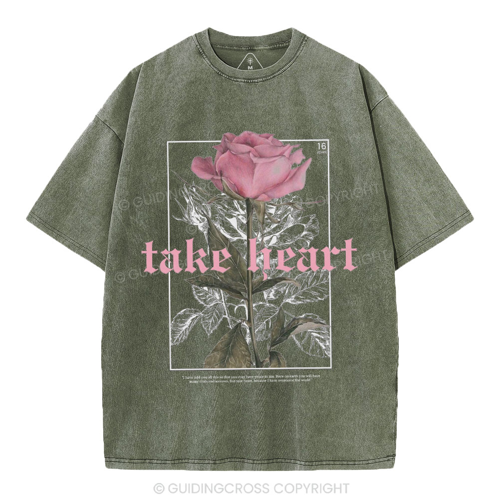Take Heart Christian Washed T-Shirt