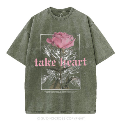 Take Heart Christian Washed T-Shirt