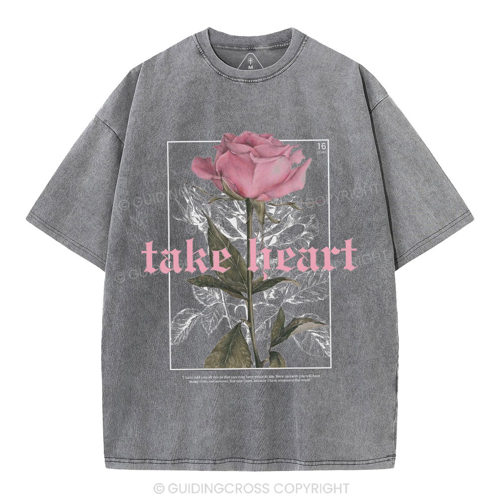 Take Heart Christian Washed T-Shirt