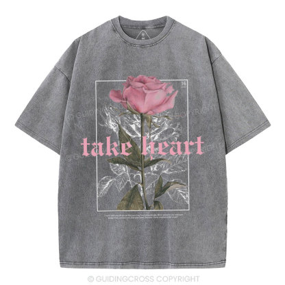 Take Heart Christian Washed T-Shirt