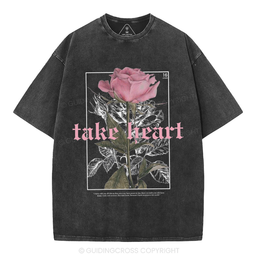Take Heart Christian Washed T-Shirt