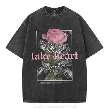 Take Heart Christian Washed T-Shirt