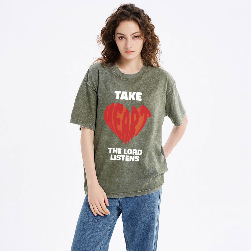 Take The Lord Listens Christian Washed T-Shirt