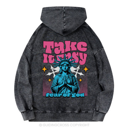 Take It Easy Christian Washed Hoodie