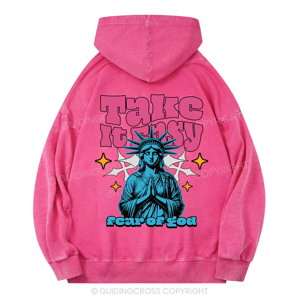 Take It Easy Christian Washed Hoodie