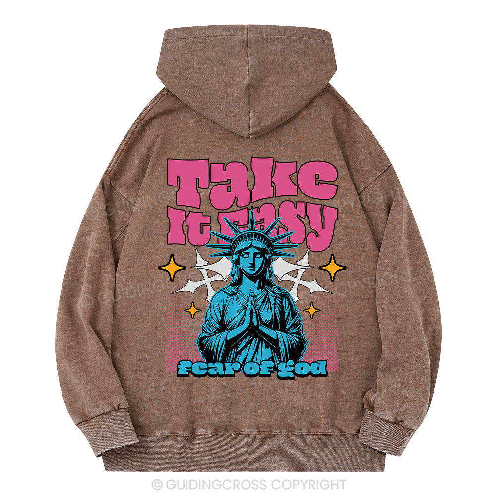 Take It Easy Christian Washed Hoodie