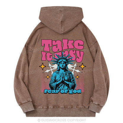 Take It Easy Christian Washed Hoodie