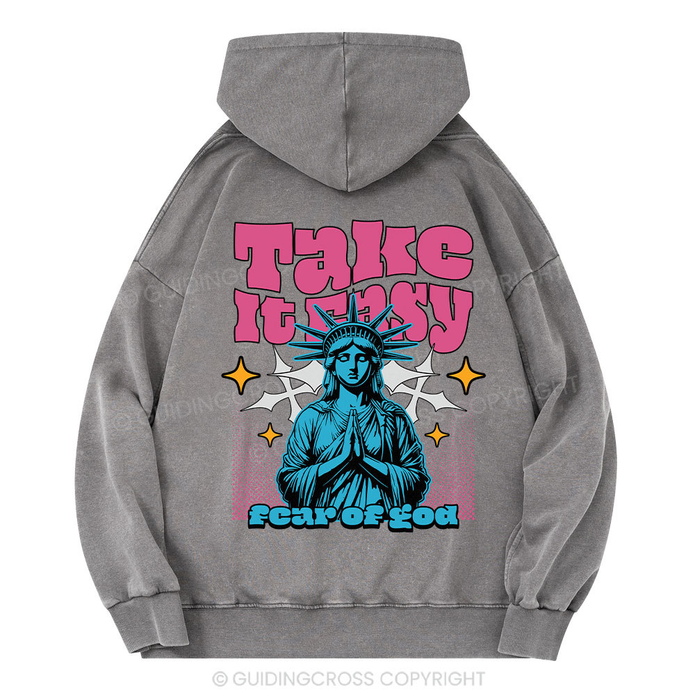 Take It Easy Christian Washed Hoodie