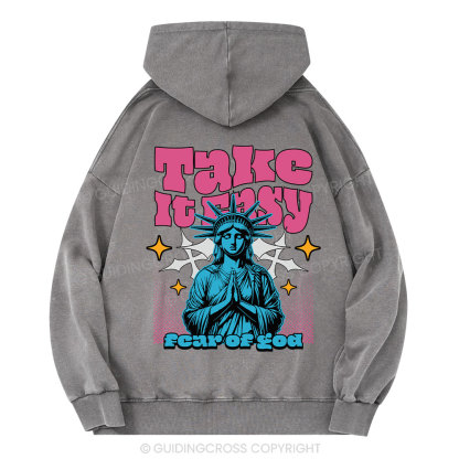 Take It Easy Christian Washed Hoodie