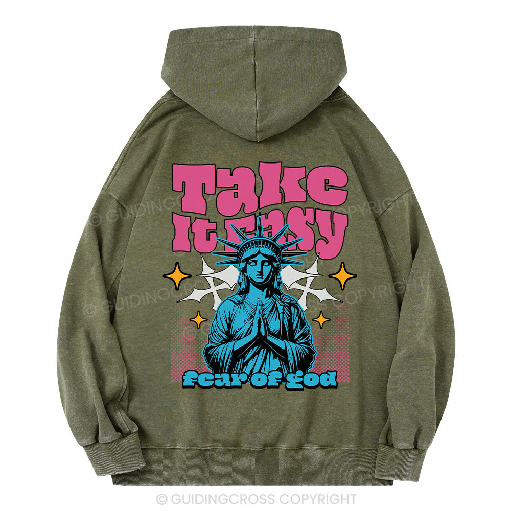 Take It Easy Christian Washed Hoodie