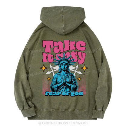 Take It Easy Christian Washed Hoodie